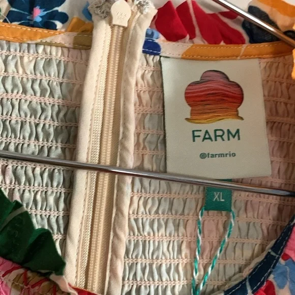 FARM RIO Sunny Daisies Sand Mini Dress NWT Size XL - Picture 6 of 8